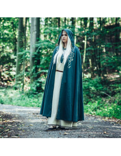 Capa medieval com bordado modelo Lyra, cor verde 2
