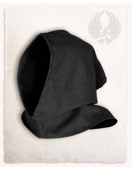 Capuz preto de lona de algodão Bron...