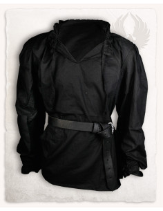 Bastian camisa medieval manga comprida preta