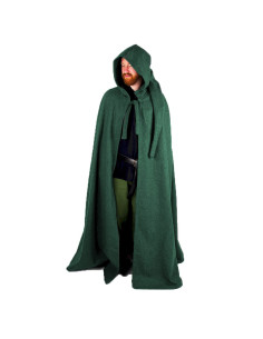 Capa medieval longa modelo Boil, verde 131 cm.