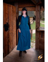 Vestido medieval e renascentista mulher Adelina em azul Misty