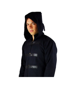 Casaco de lã preto gótico, modelo Ivanus 2