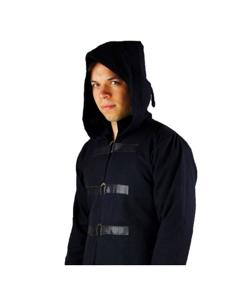 Casaco de lã preto gótico, modelo Ivanus