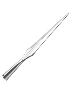 Ponta de lança medieval longa com caneluras, comprimento...