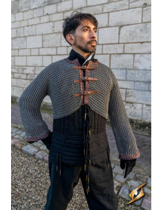 Mangas de cota de malha cor de aço, fecho de fivela 2