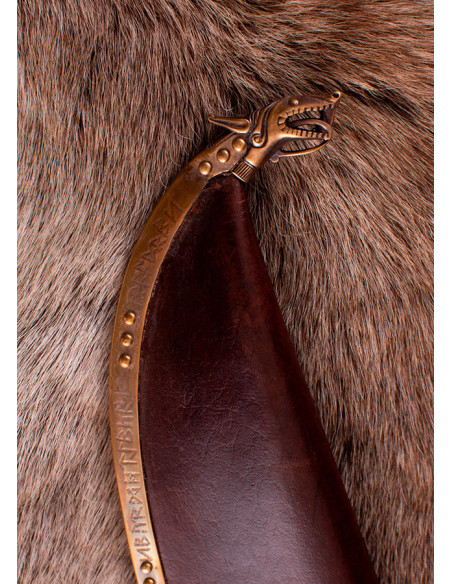 Longo seax viking com cabo de osso,...