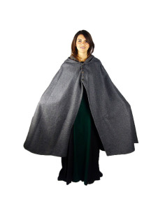 Manto medieval curto para senhora, modelo Heidi, cor cinza