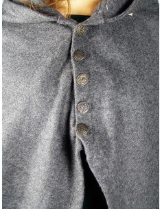 Manto medieval curto para senhora, modelo Heidi, cor cinza 2