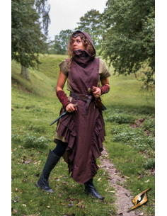 Vestido medieval mulher Rebel Adelina em marrom escuro