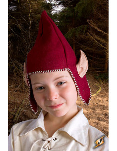 Capuz de elfo marrom com orelhas de látex