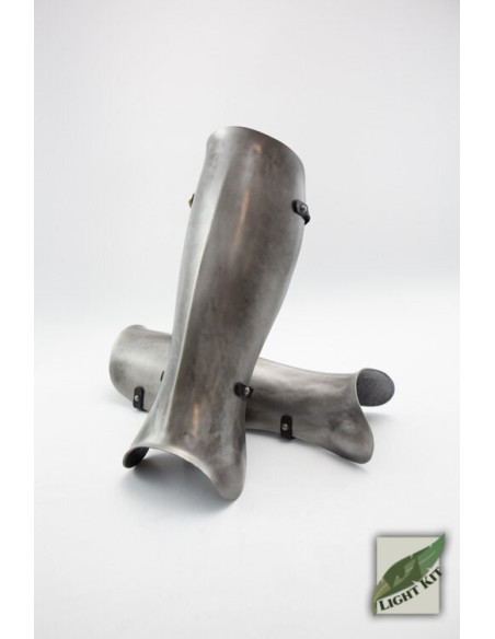 Grevas de mercenário de aço polido