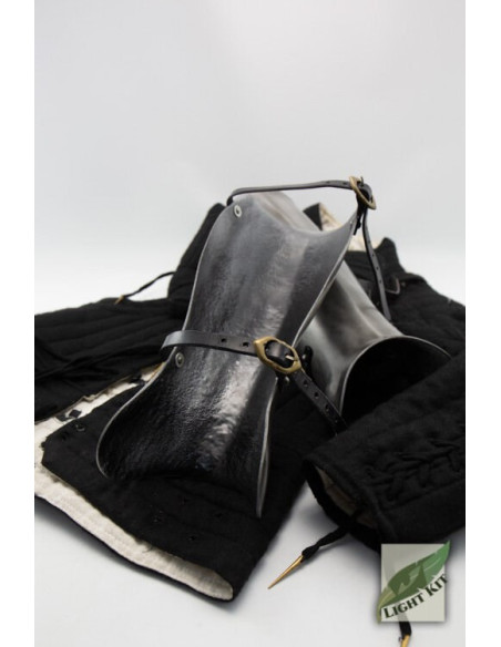 Grevas de mercenário de aço polido