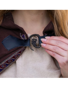 Capa medieval de lã com bordado modelo Daniel, cor castanha 2