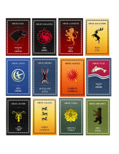 Conjunto completo de 12 banners das casas de Game of Thrones