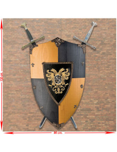 Panóplia Escudo Medieval Toledo + Espadas de Carlos V