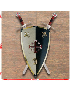 Panóplia 2 Espadas + Escudo Cavaleiros de Jerusalém