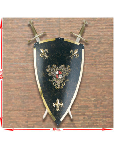 Panóplia Medieval 2 Espadas + Escudo Carlos V