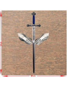 Panóplia medieval de São Jorge com manoplas e espada