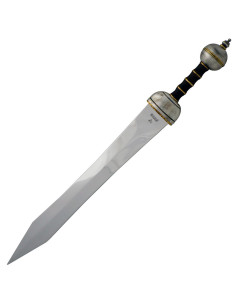 Espada Toledana tipo Gladius, acabamento prateado envelhecido