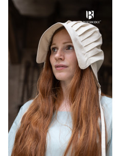 Chapéu medieval Bonnet mulher Emma em cor natural 2