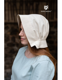 Boné medieval de mulher Bonnet Helga, cor natural 2