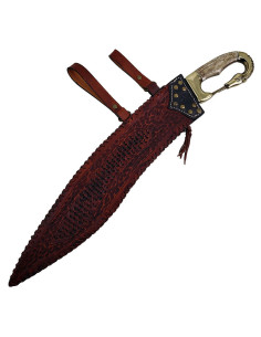 Falcata ibérica decorativa artesanal com bainha, lâmina...