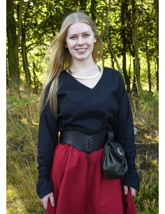 Saia medieval larga larga vermelha 2