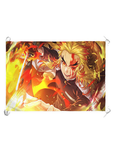 Banner-Bandeira Demon Slayer de Rengoku Kyoujurou (70x100 cms.)