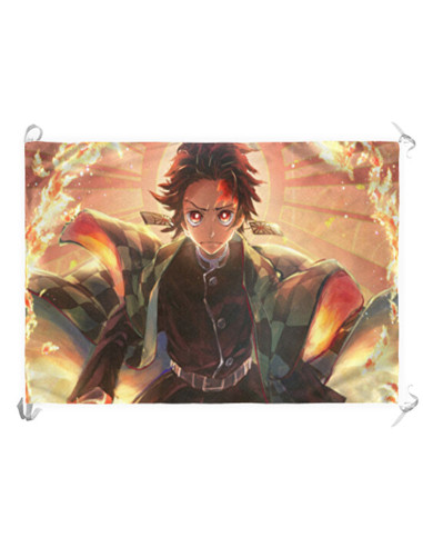 Banner-Flag Demon Slayer por Tanjiro Kamado (70x100 cms.)
 Material-Cetim