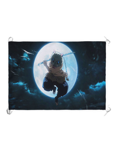 Banner-Flag Demon Slayer por Inosuke Hashibira (70x100 cms.)
 Material-Cetim