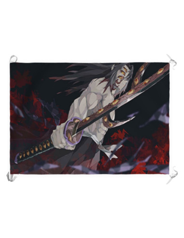 Banner-Bandeira Demon Slayer de Kokushibou Tsugikuni Michikatsu (70x100 cms.)
 Material-Cetim