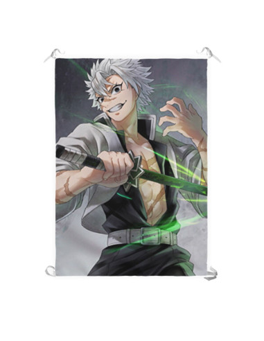 Banner-Bandeira Demon Slayer Shinazugawa Sanemi (70x100 cms.)
 Material-Cetim