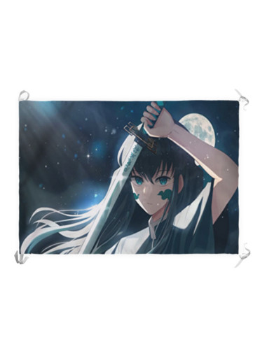 Banner-Bandeira Demon Slayer Tokitou Muichirou (70x100 cms.)
 Material-Cetim