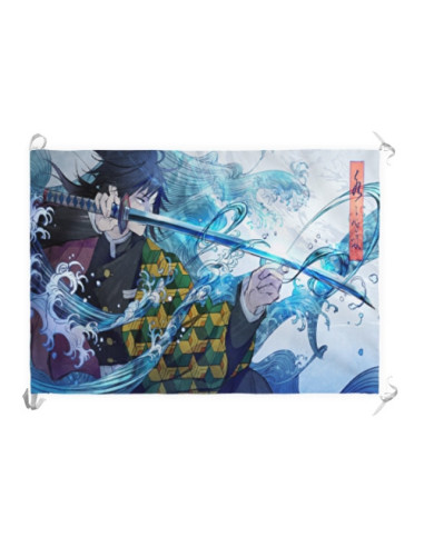 Banner-Flag Demon Slayer Tomioka Giyuu (70x100 cms.)
 Material-Cetim