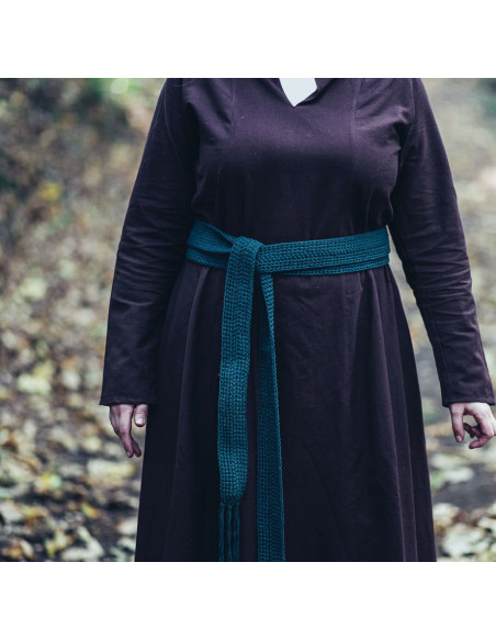 Cinto medieval longo de algodão verde