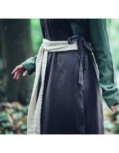 Cinto medieval comprido em algodão branco natural 2