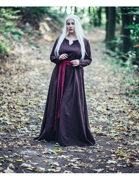 Cinto longo de algodão vermelho medieval