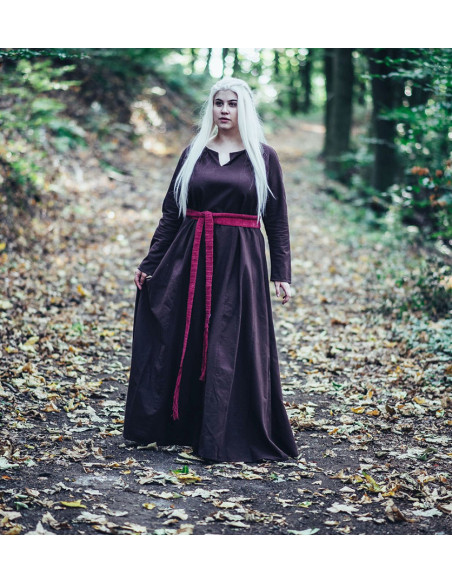 Cinto longo de algodão vermelho medieval