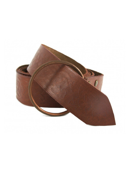 Cinto de couro com estampa celta, cor...