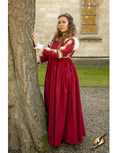 Vestido Medieval Lucrecia Imperador Vermelho 2