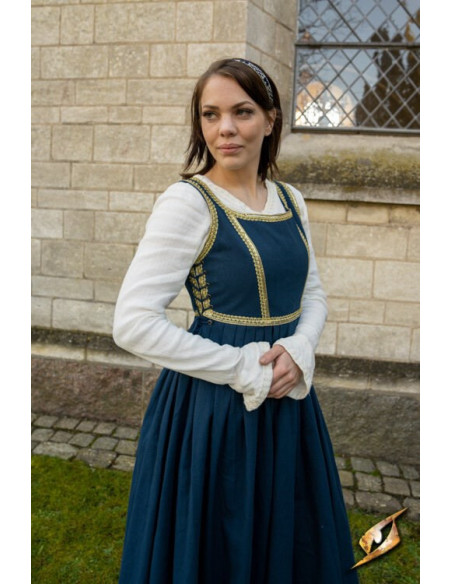 Vestido Medieval Lucrecia Azul Meia...