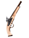 Pistola inglesa de pederneira, Hadley, cor marfim, ano 1760