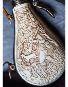 Caixa de pólvora de marfim para armas de pederneira 2