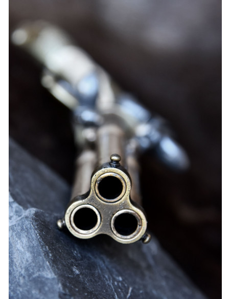 Pistola de pederneira Augsburg com 3...