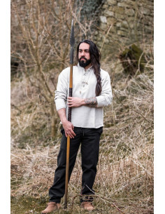 Camisa medieval grossa com atacadores, cinza 2