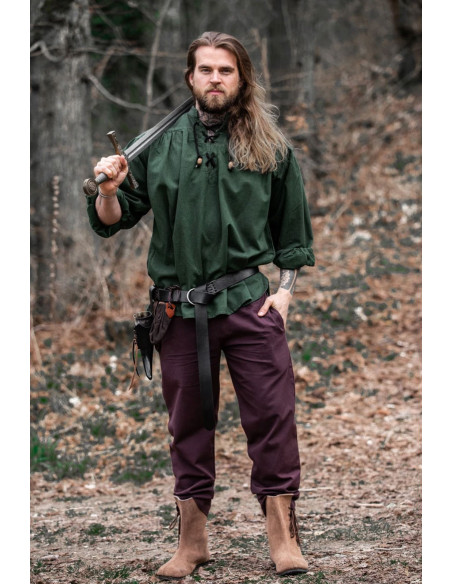 Camisa medieval com laços modelo...