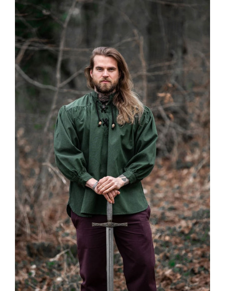 Camisa medieval com laços modelo...