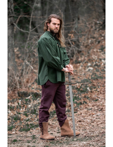 Camisa medieval com laços modelo...