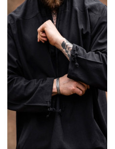 Camisa medieval modelo Batrholomeus, cor preta 2