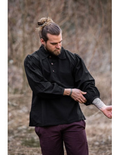 Camisa medieval modelo Ferdinand, cor preta